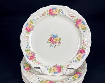 Homer Laughlin Chelsea "April Showers" Plates. 6 3/4". 6 Available.