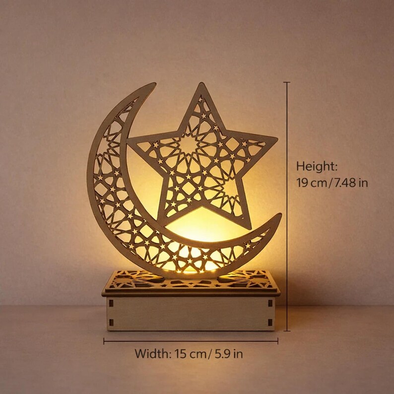 Eid Mubarak LED Crescent Light – Islamic Home Decor – Ramadan ...