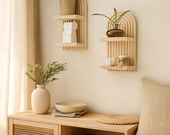 Wall Shelf decor – 2 Pieces - Boho minimalist Small Display, Scandinavian Style