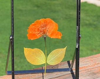Obra de arte con flores prensadas