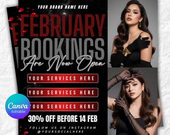 Booking flyer, February flyer