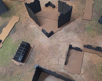 Juego completo de huellas de terreno antideslizantes para Warhammer 40k 11.ª edición, cortadas con láser.