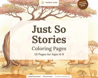 Just So Stories Coloring Pages – Printable Coloring Book for Kids (15 Pages) – Instant Download