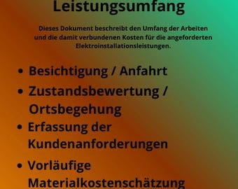 Bearbeitbare Angebotsvorlage für Elektriker / Professionelles Preisangebot / Sofortiger Descargar (Canva-Vorlage)