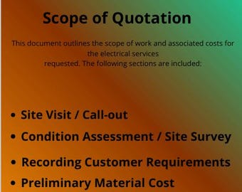 Plantilla de presupuesto editable para electricistas / Cotización profesional / Descarga instantánea (Plantilla de Canva)