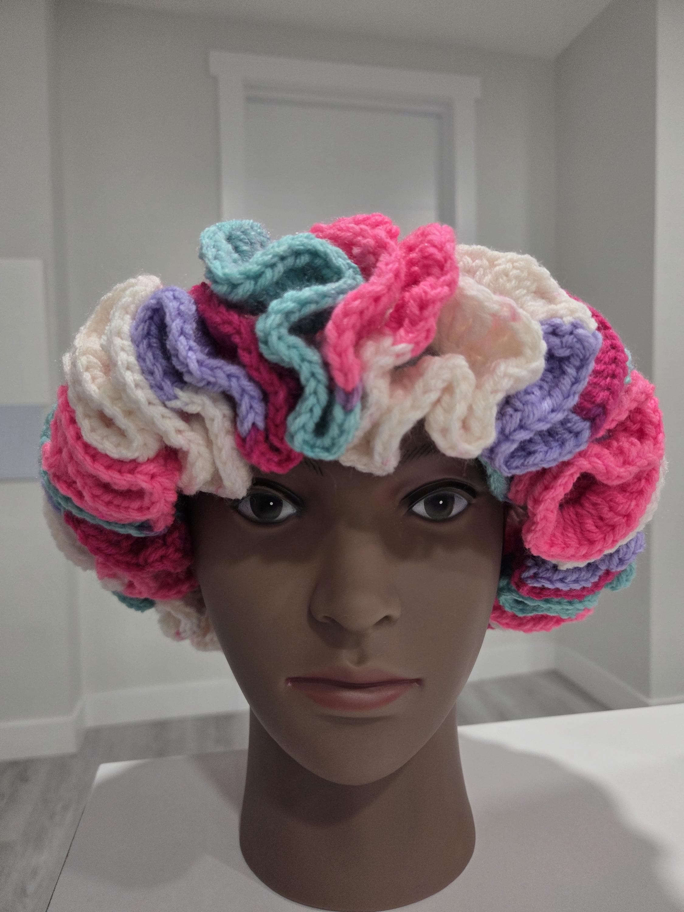 Cotton Candy Crochet Ruffle Hat Etsy