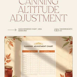 Canning Altitude Adjustment Chart — Water Bath & Pressure Canning Quick Reference PDF