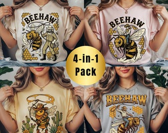 Pacote de imagens PNG de apicultor do Velho Oeste, estampa para camiseta de abelha cowboy, camiseta de abelha melífera, estampa retrô de apicultor, presente divertido para amantes de abelhas (download digital)