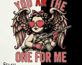 Você é a pessoa certa para mim - Design PNG, Cupido Anjo Divertido para o Dia dos Namorados em PNG, Arte Retrô com Óculos de Sol em Formato de Coração, Presente de Amor Moderno (Download Digital)