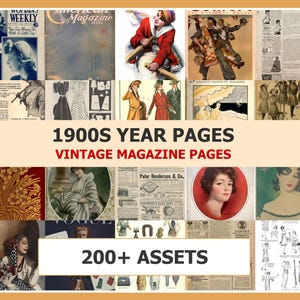 Samling av tidskrifter från 1900-talet | Vintage Ephemera för skräpjournaler (digital nedladdning)