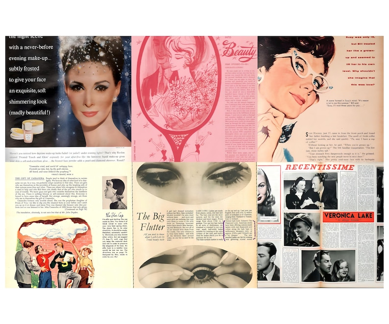 Sidor från tidskriften Beauty Tips från 1950-talet | Vintage Ephemera (digital nedladdning) bild 6