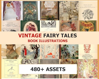 Vintage Fairy Tales Book Illustrations | Antique Storybook Art (Digital Download)