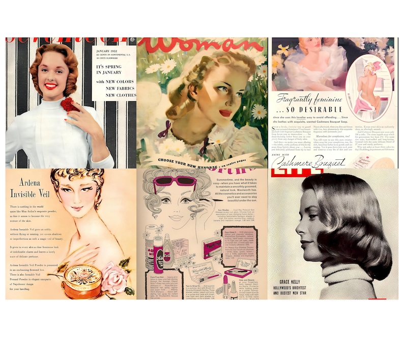 Sidor från tidskriften Beauty Tips från 1950-talet | Vintage Ephemera (digital nedladdning) bild 7