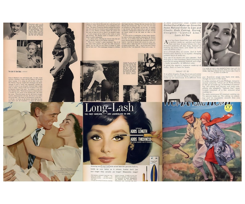 Sidor från tidskriften Beauty Tips från 1950-talet | Vintage Ephemera (digital nedladdning) bild 4