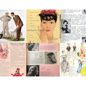 Sidor från tidskriften Beauty Tips från 1950-talet | Vintage Ephemera (digital nedladdning) bild 5