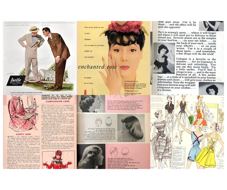 Sidor från tidskriften Beauty Tips från 1950-talet | Vintage Ephemera (digital nedladdning) bild 5