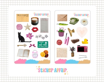 Sticker Sheet - Trinkets | journal stickers, planner stickers, scrapbook stickers, journaling, bullet journal stickers, decorative stickers