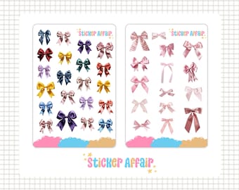 Sticker Bogen - Schleifen | Journal Aufkleber, Planer Aufkleber, Scrapbook Aufkleber, Journaling, Bullet Journal Aufkleber, dekorative Aufkleber