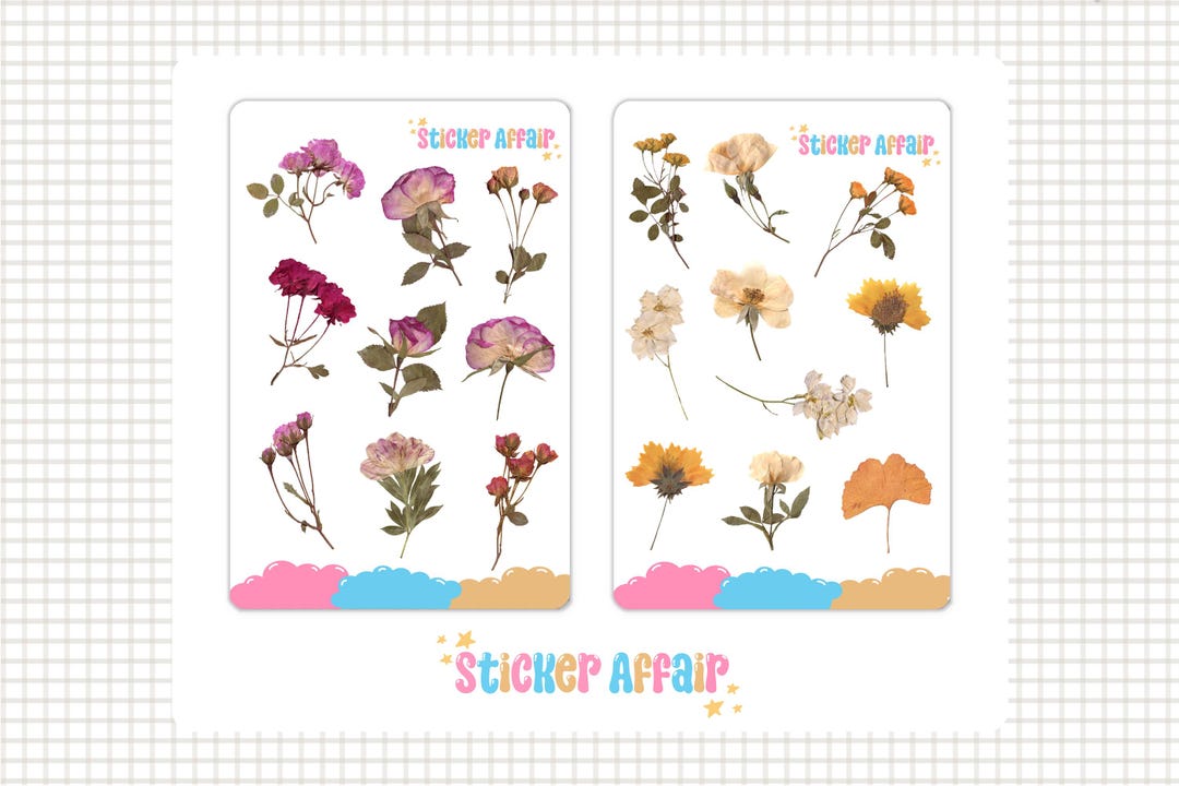 Sticker Sheet - Florals | Journal Stickers, Planner Stickers, Scrapbook ...