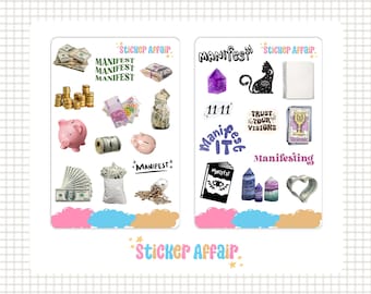 Hoja de pegatinas - Universo / pegatinas para diario, pegatinas para agenda, pegatinas para álbum de recortes, pegatinas para diario, pegatinas de manifestación, pegatinas decorativas