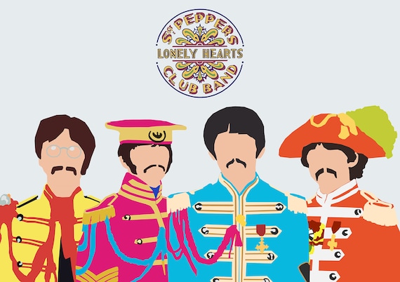 Beatles Print Poster Sgt Pepper Lonely Hearts Club Wall Art