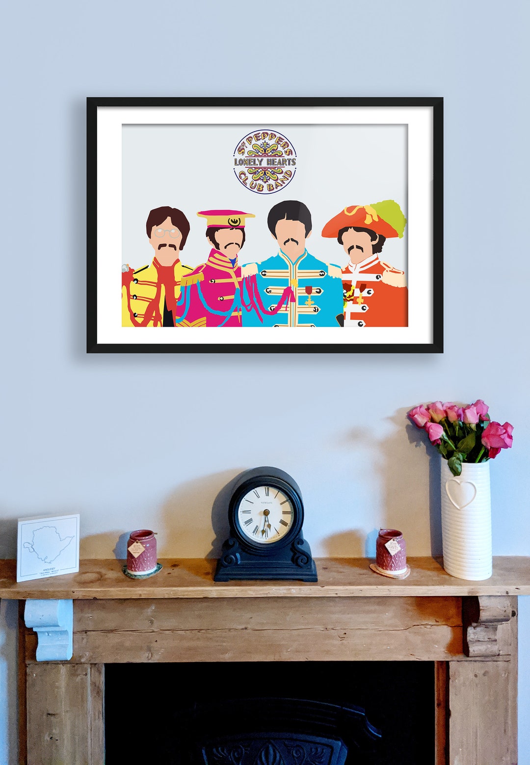 Beatles Print Poster Sgt Pepper Lonely Hearts Club Wall Art