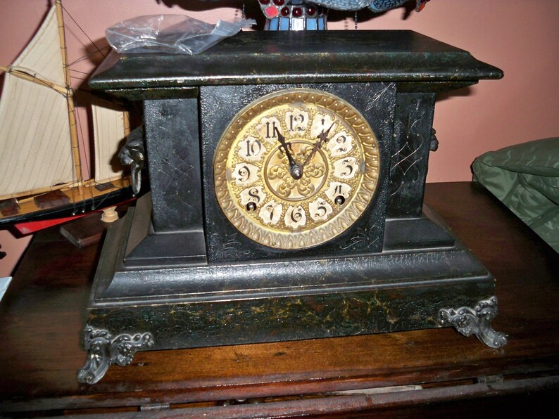 Antique Victorian E.Ingraham Mantle Clock Circa 1890's Etsy