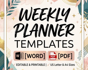 Plantillas de planificador semanal en MS Word y PDF