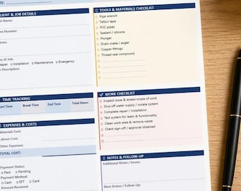 Planificador de tareas diarias para fontaneros (plantilla editable en MS Word y PDF)