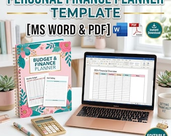 Plantilla de planificador de finanzas personales en formato MS WORD y PDF