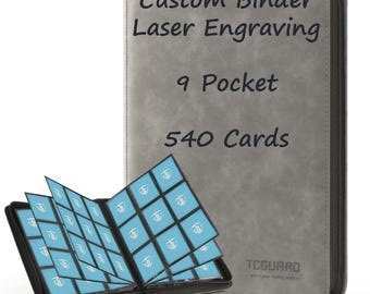 Custom Laser Engraved TCGuard 9 Pocket Binder • 540 Card Capacity • 5 Colors