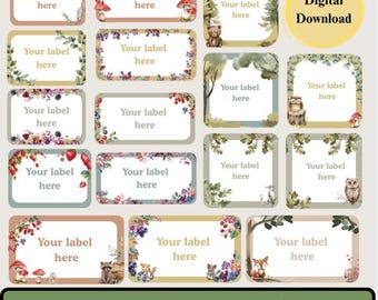 Woodland Labels, Nature Classroom Organizing, Whimsical Nursery Decor (Digital Download)
