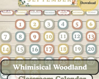 Grillige Woodland-klaskalender, digitale download