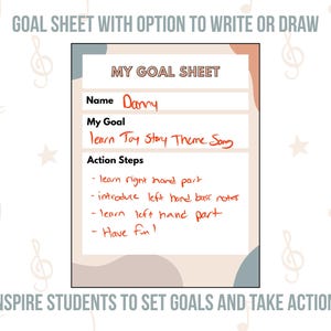 Sistema de establecimiento de metas para estudiantes de piano / Objetivos de práctica imprimibles / Recurso para profesores de piano