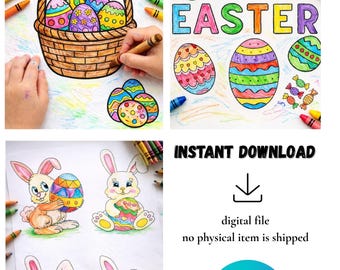 Libro para colorear de Pascua / Actividades, laberintos y juegos para niños (Descarga digital)