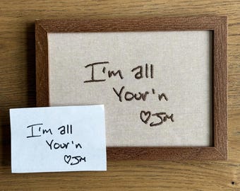 Custom Embroidered Handwritten Note | Personalized Keepsake | Custom Embroidery Wall Art