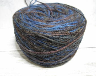 Paton Kroy Sock Yarn: Self-Striping Brown, Blue and Navy tones