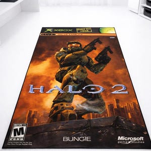 Video Game Rug for Gamer Room Decor Custom Rug Washable Non Slip Area Rug Custom Box Art Floor Mat 3D Printed Statement Rug  Gift for Him