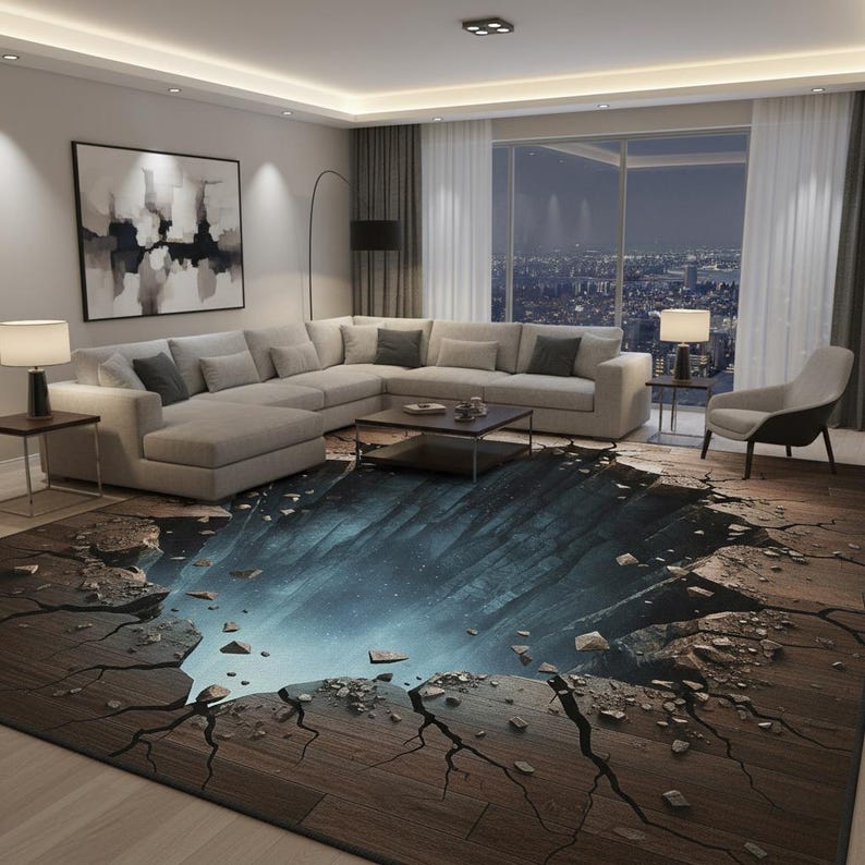 Fake Abyss Rug 3D Illusion Abyss Rug: Optical Effect Gamer Room Decor - Etsy