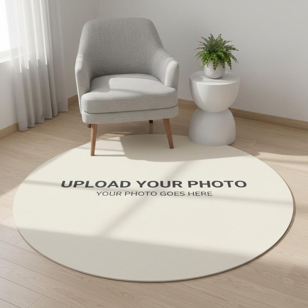 Custom Round Photo Area Rug – Personalized Picture Carpet, HD Print ...