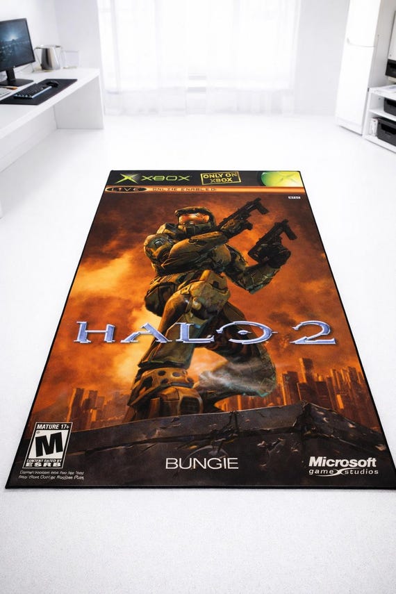 Video Game Rug for Gamer Room Decor Custom Rug Washable Non Slip Area Rug Custom Box Art Floor Mat 3D Printed Statement Rug  Gift for Him