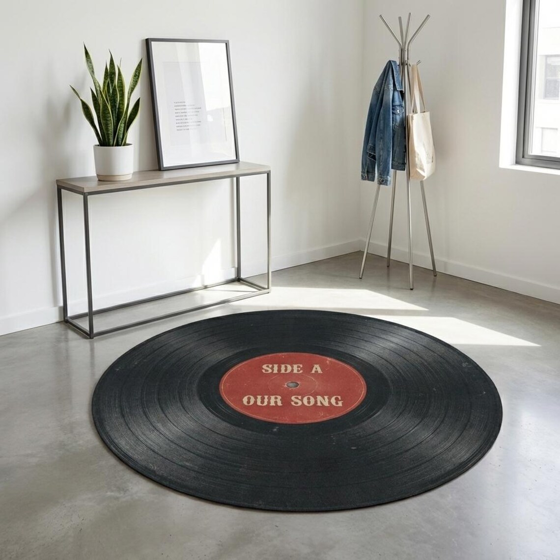 Custom Vinyl Record Rug, Retro Music Room Decor, Personalized ...