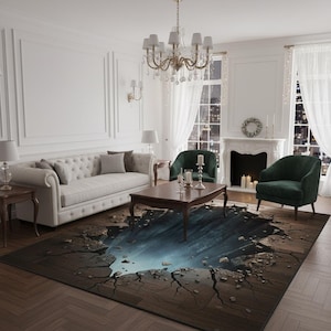3D Illusion Abyss Rug: Optical Effect Gamer Room Decor