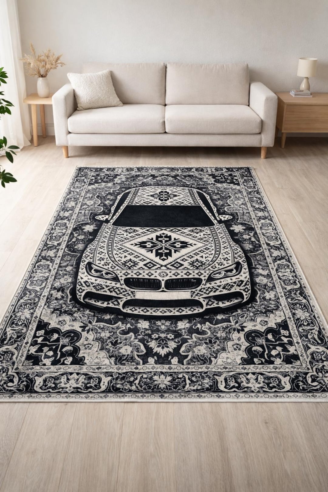 Car Brand Rug Persian Style Sports Car Rug, Man Cave Automotive Decor - Etsy