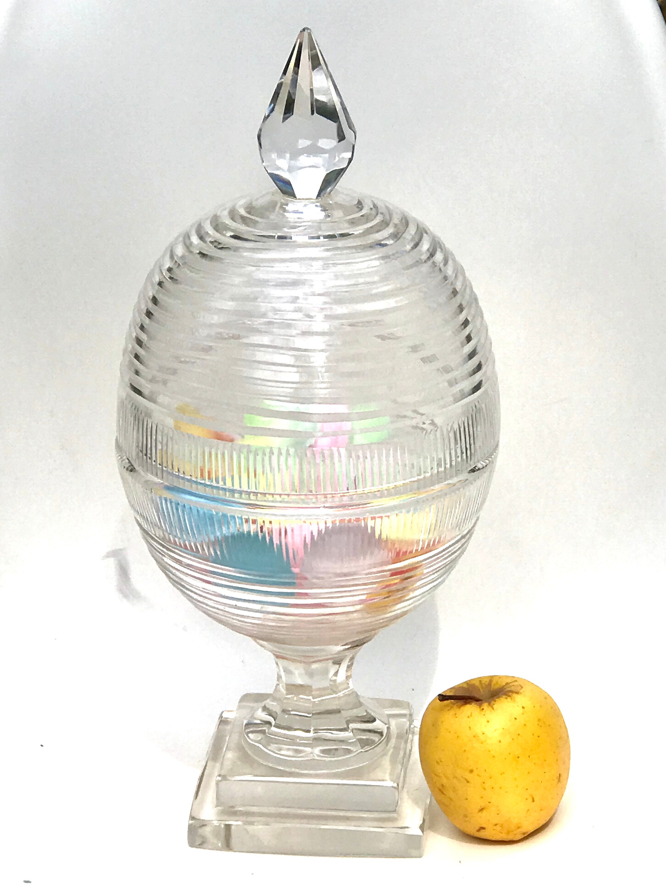 Rare Vintage 1930 french glass egg candy dish Etsy