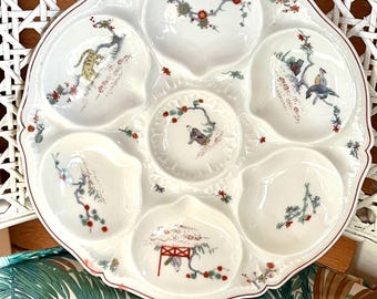 Vintage French oyster plate Japan theme by Geo Rouard from Paris