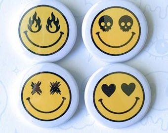Funny Smiley Face Button Pin Pack | Chaoscore Accessories