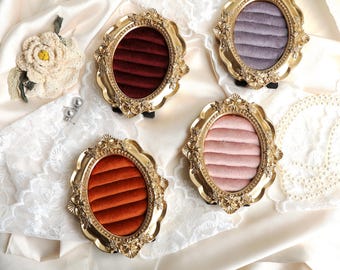 Vintage Gold Ring Holder Frame, Ornate Wedding Jewelry Display, Bridesmaid Gift, Engagement Gift, Flat Lay Prop