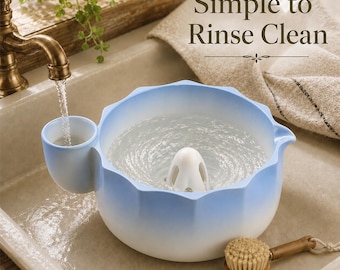 Ceramic Berry Colander with Raised Drain Dome, Small Fruit Rinse Bowl for Kitchen Prep