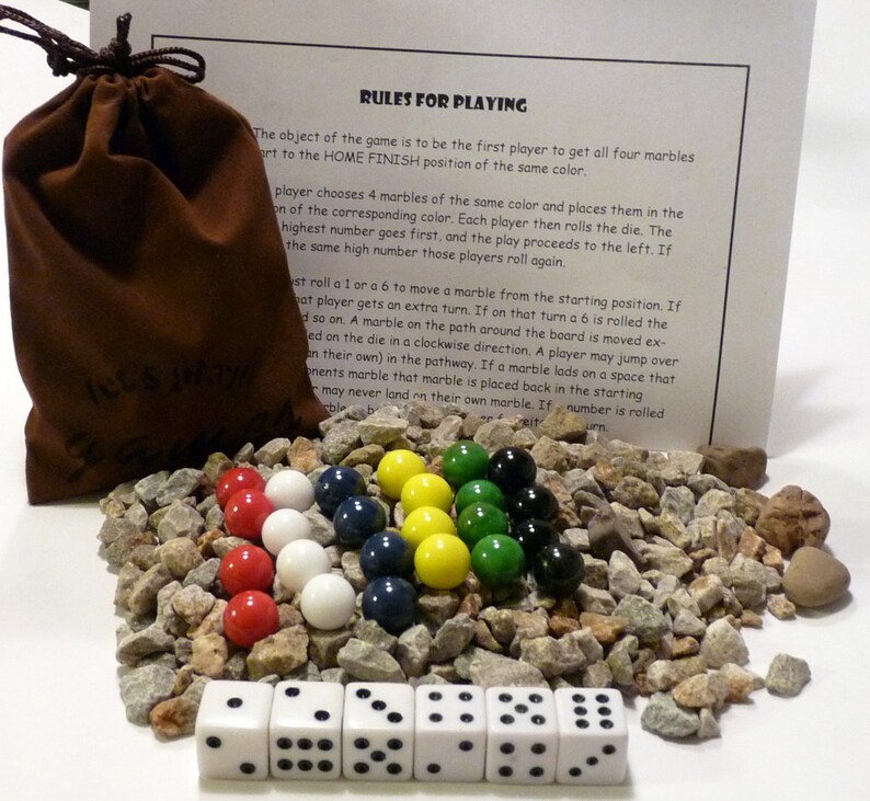 Aggravation Marbles Dice & Game Bag Etsy